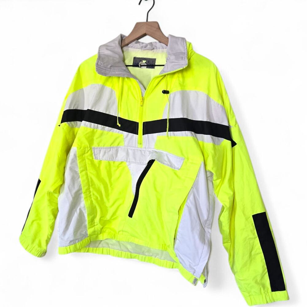 Vintage Sport Obermeyer Neon Ski Jacket Windbreaker Mens Medium